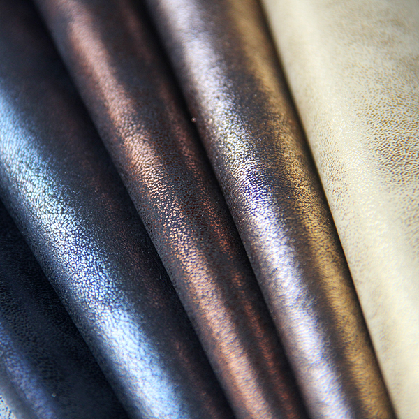 Metallic foiled suede PU leather
